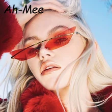 Роскошные солнцезащитные очки "кошачий глаз" для женщин, крутые Брендовые женские солнцезащитные очки, Ретро стиль, металлическая оправа, зеркальные женские очки, трендовые треугольные очки