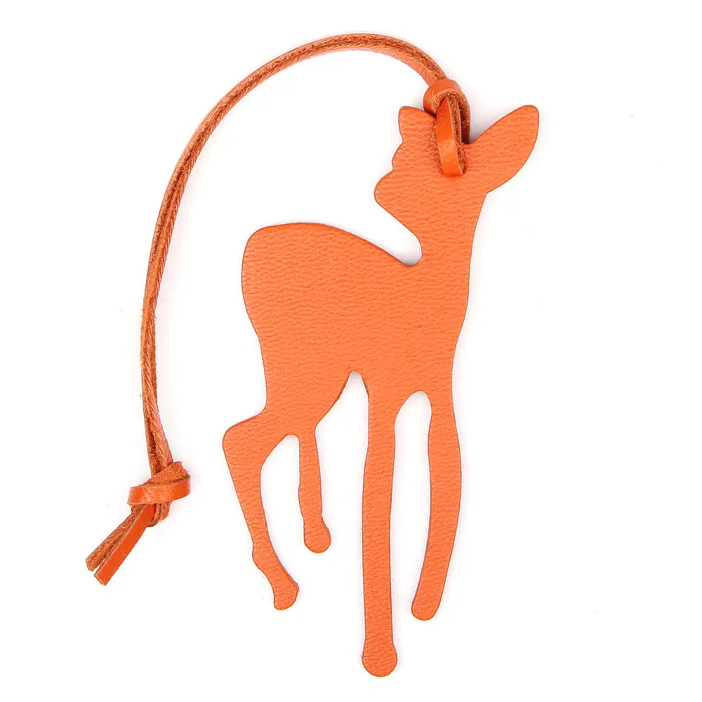 ORANGE DEER Известный бренд на заказ ручной работы из натуральной кожи брелок в виде морского конька морской конек животное брелок женская сумка Подвеска на рюкзак - Цвет: ORANGE DEER
