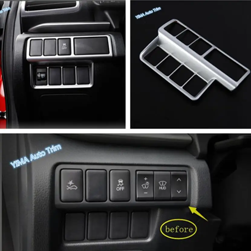 

Lapetus Car Styling Head Lights Lamp Switch Button Frame Cover Trim 1 Piece ABS Fit For Mitsubishi Eclipse Cross 2018 2019