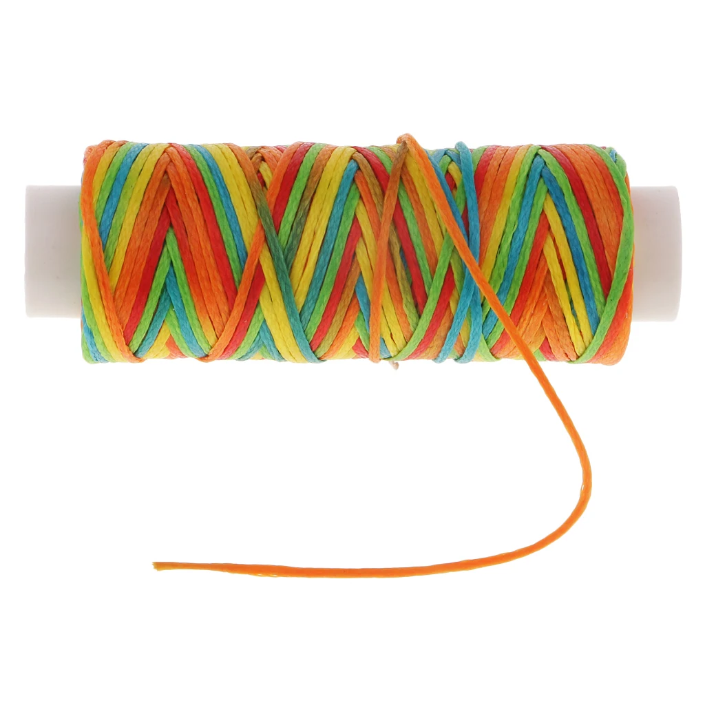 1 Spool Flat Waxed Polyester Braided Waxed Thread Cord for Sewing Accessories, DIY Jewelry Making