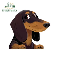 EARLFAMILY 13 см x 12,4 см мультфильм стикер с таксой Pet виниловая наклейка с принтом собаки автомобильные наклейки с животными водонепроницаемые аксессуары для стайлинга автомобилей