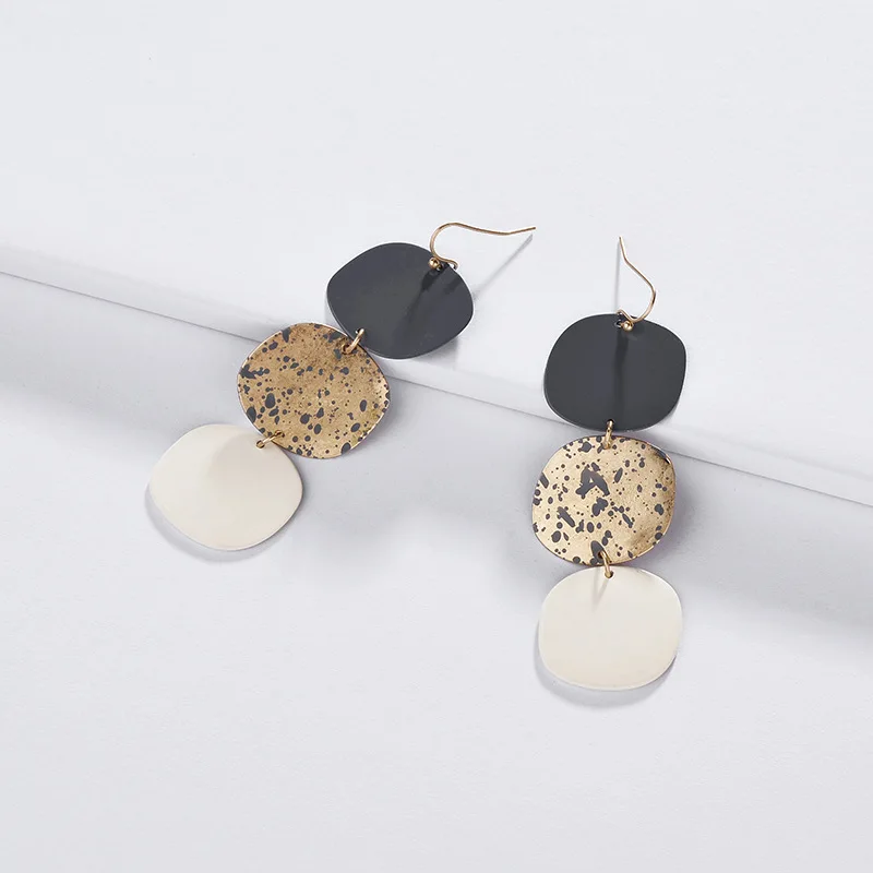 

HUIDANG Fashion Bijoux Jewelry 2019 Vintage Mix Colors Painted Drop Dangle Earrings for women