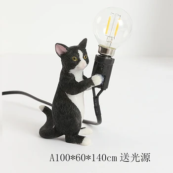 

Nordic Mini Kitten Table Lamp Cute Animal Kids Bedroom Living Room Decorative Table Lamp Holiday Gift Resin Lighting Fixtures