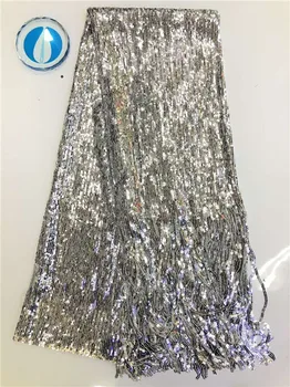 

Amazing evening dress tulle cloth French net lace fabric with shinning sequins for lady dress PDN9(5yards/lot)