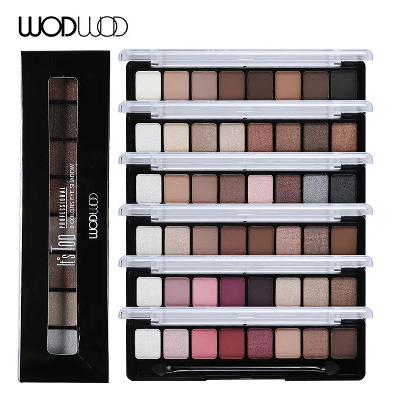 WODWOD 8 Earth Color Eyeshadow Palette Shimmer Matte High Pigment Payoff Color Makeup Smooth