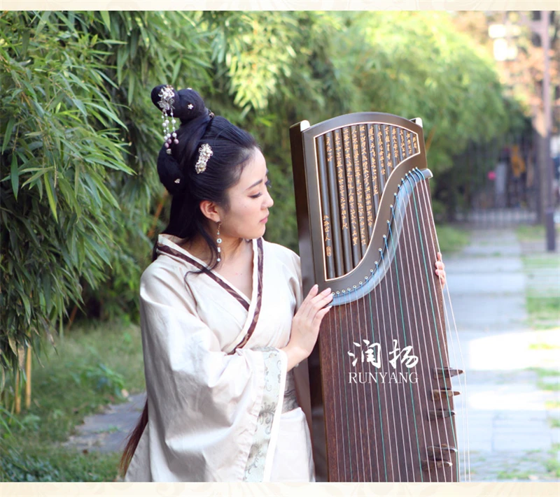 Nanmu твердой древесины профессиональное представление Китай guzheng музыка бамбук скольжения мастер zither 21 струны с полным аксессуаром