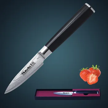 

Huiwill Hot sales 67 layers Japanese VG10 Damascus stainless steel 3.5" Fruit knife Paring knife Kitchen Peeler Free Shipping