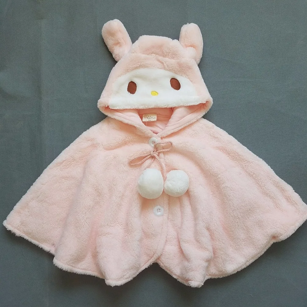 Для маленьких девочек s куртка осень-зима мультфильм кролик Мех животных пальто Высокое качество Обувь для девочек милый ребенок плащ новорожденных для маленьких девочек верхняя одежда
