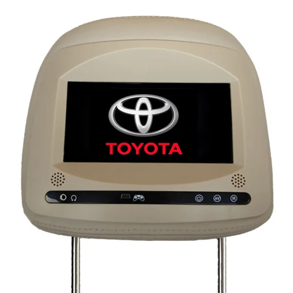 

8" headrest car monitor for toyota camry rav4 highlander prado with touch button 800x480 resolution black grey beige 4:3