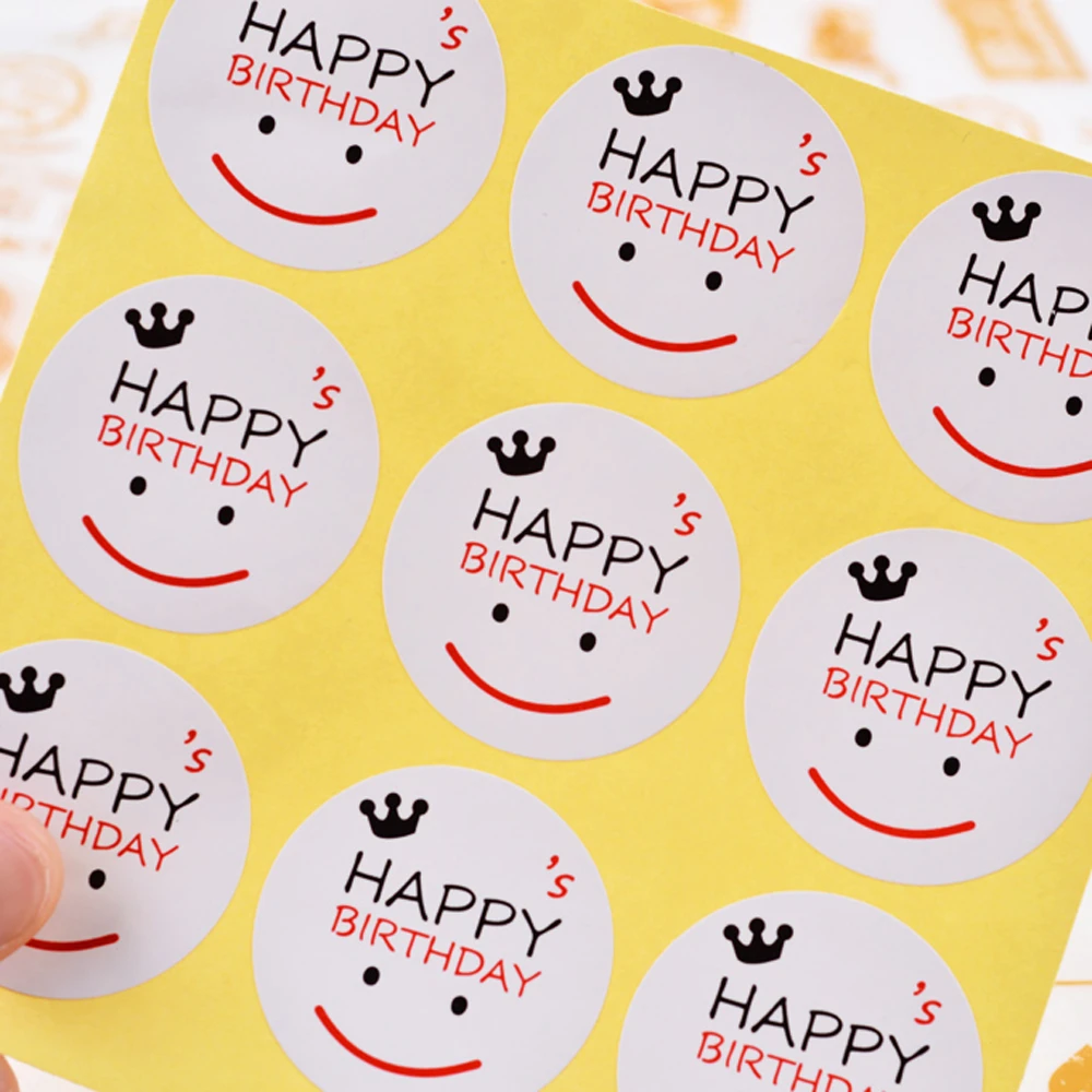 Etiquettes Autocollantes De Scellage 180 Pieces Autocollants Pour Joyeux Anniversaire Visage Souriant Etiquette Alimentaire Etiquette Pour Patisserie Chocolat Cookie Decoration De Fete Aliexpress