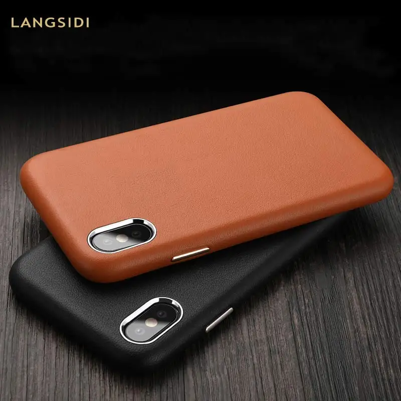 

Genuine Leather Ultra-thin Mobile Phone Cases for iphone 6plus case 7 8 X XS XSmax XR Anti-drop phone case for iphone 7