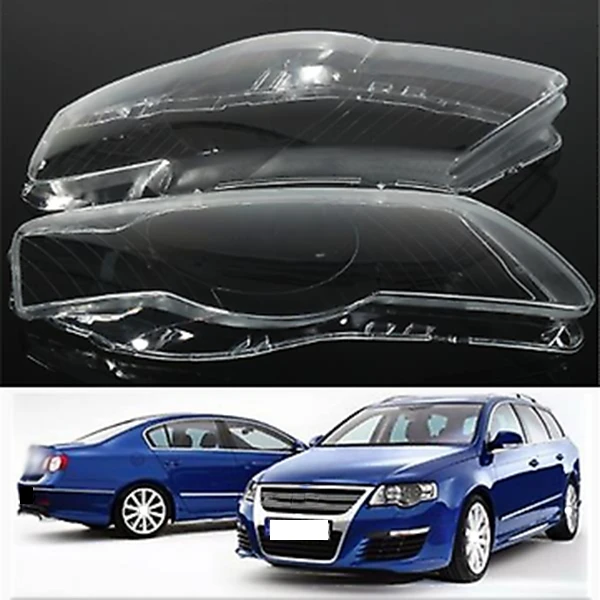 

2Pcs Car Clear Headlight Lens Shell Cover Replacement Head Lamp Cover For-V w Passat B6 R36