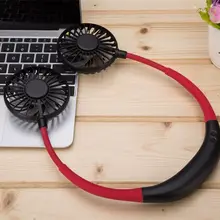 Ручной Спорт двойной вентилятор портативный шейный ремешок висячий USB 2000MA Аккумулятор Перезаряжаемый мини-кулер вентилятор с подсветкой и ароматом