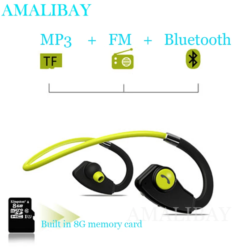 Sport Bluetooth Earphone Running MP3 Player Headphone FM Radio Wireless