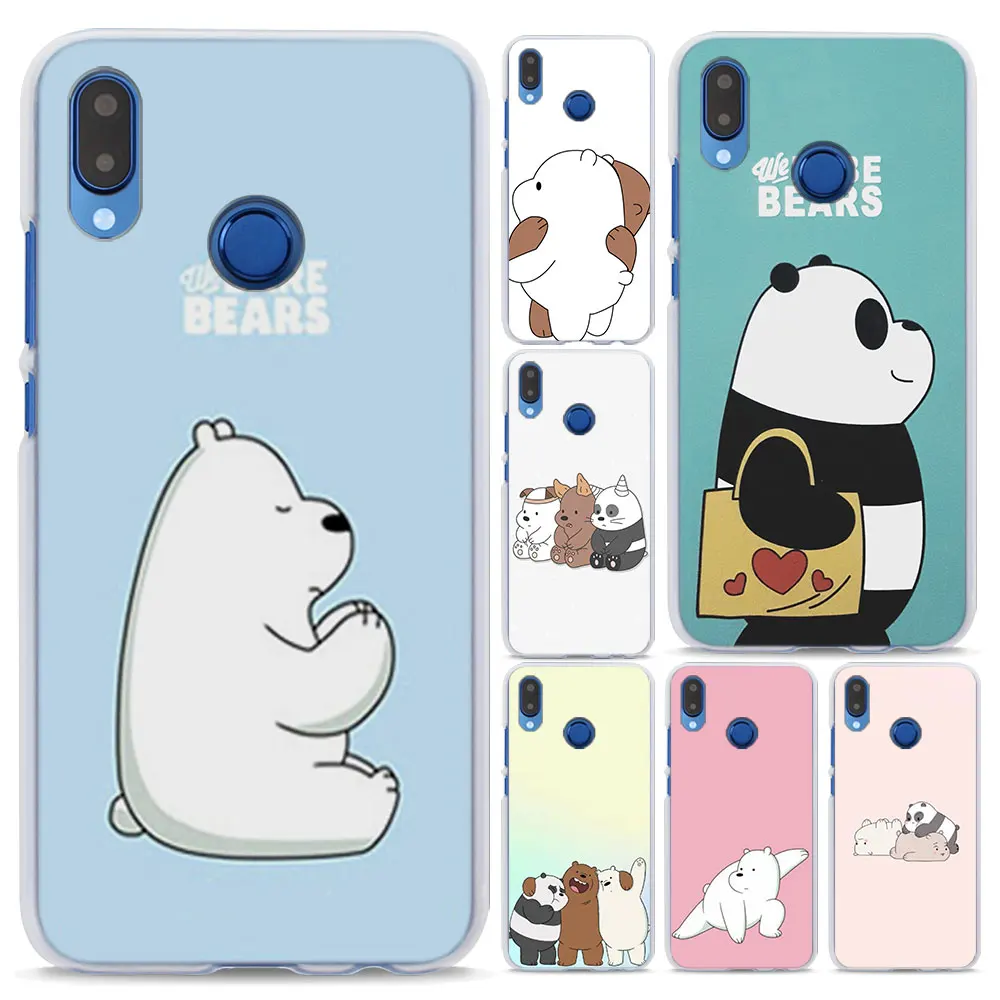 

We Bare Bears Panda Pattern Transparent frame hard Phone Case Cover for Huawei P10 P20 Lite P8 P9 Lite 2017 P smart P10 Lite