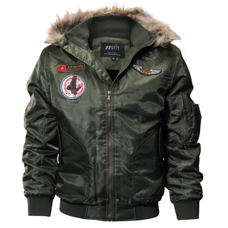 

Military Pilot Bomber Jacket Coat Men Fleece Warm Winter Casual Tactical Outerwear Male Ma1 Jacket Parka chaqueta bomber hombre