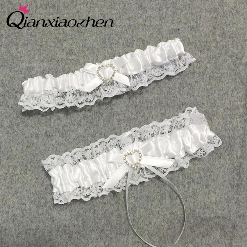 

Qianxiaozhen 2 шт./компл. свадебные подвязки с кружевными ножками в форме сердца Подвязки для невесты Свадебные аксессуары Свадебные принадлежности подвязки украшения