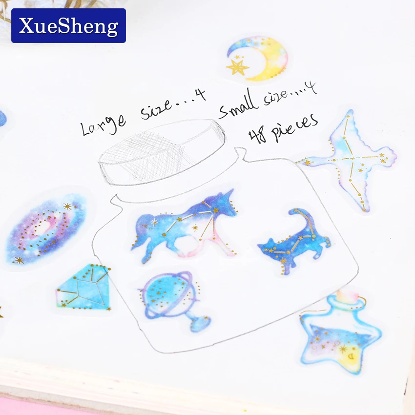 Ocean World Candy Decal Drift Bottle Sticker Paper Scrapbook Hand Account Decor