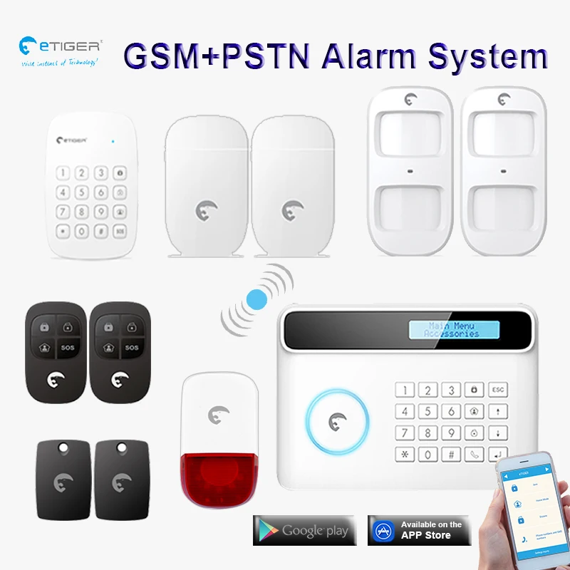eTIGER S4 APP control phone call SMS APP alarm anti theft security