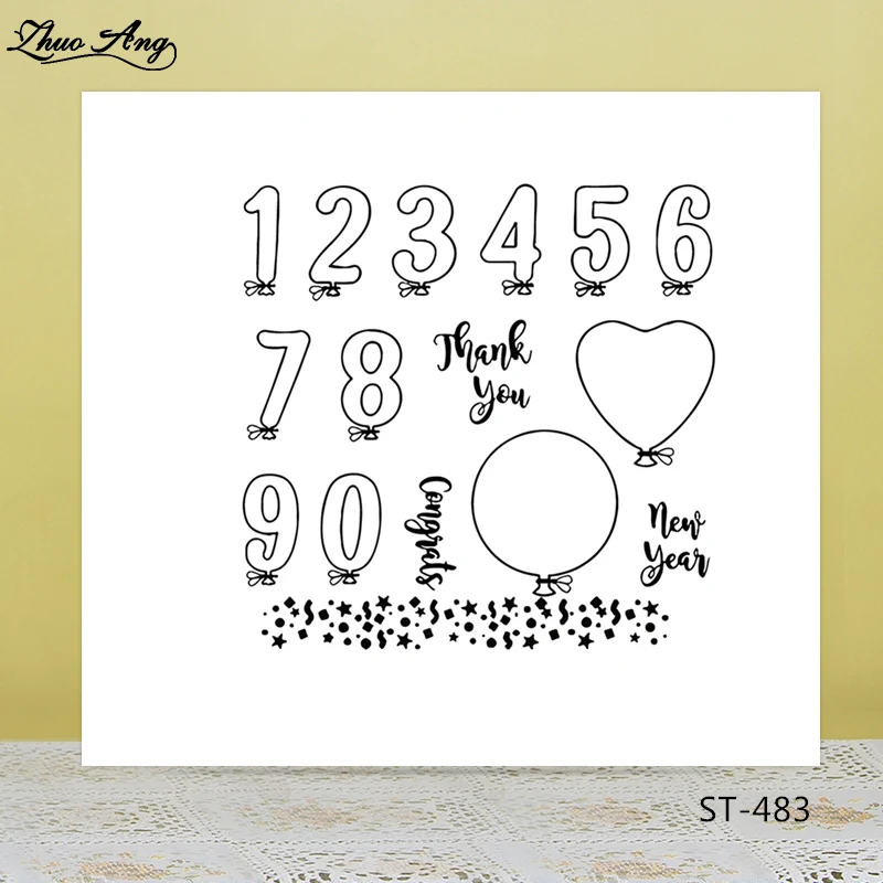 

ZhuoAng Digital pattern Clear Stamp/Seal for DIY Scrapbooking/Photo Album Decorative Card Making Clear Stamps