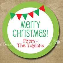 Пользовательские праздники Рождество Наклейки, веселая Рождество теги, подарочные этикетки для Рождество, кекс Топпер, Рождество Аксессуары коробка