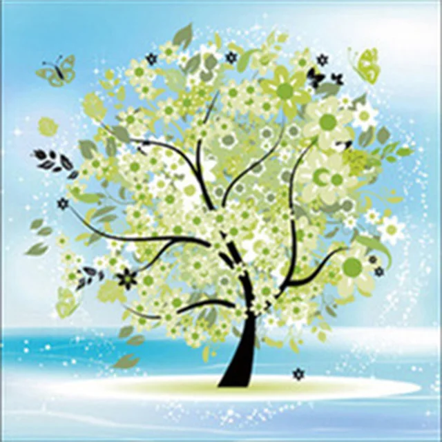 

5D DIY full square drill Diamond Painting four seasons trees Cross Stitch Mosaic Rhinestone Embroidery home decor