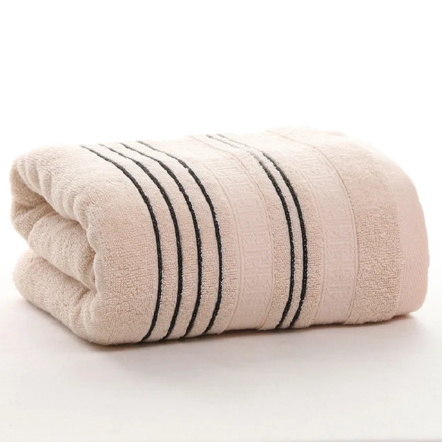 Men Large Size 70x140cm 100% Cotton Towel Jacquard Striped Absorbent ...