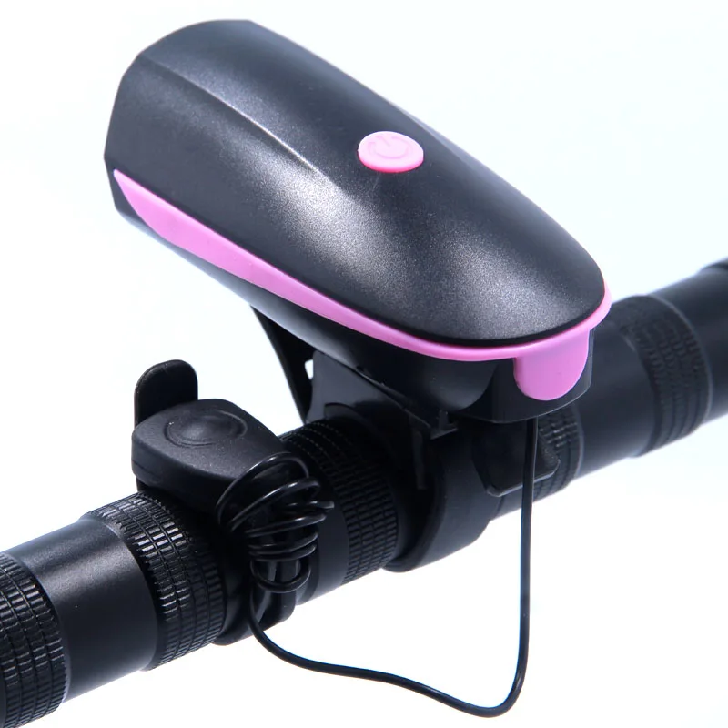 2 IN 1 LED Bike Light With electric Bell trembler buzzers horn switch Cycling Bicycle Lamp Battery Built-in USB Charging