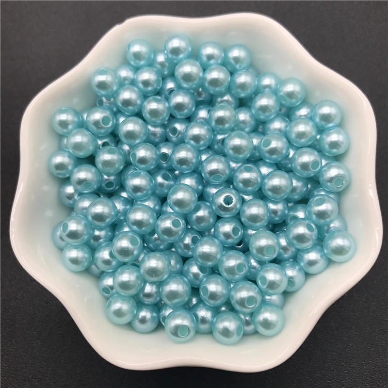 4mm 6mm 8mm 10mm Purple Imitation Pearls Acrylic Beads Round Pearl Spacer Loose Beads For Jewelry Making