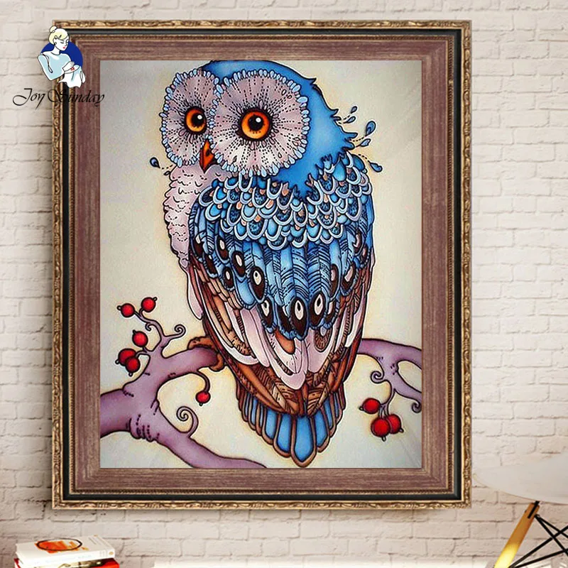 

JOY SUNDAY,Full Drill Square Diamond 5D DIY Diamond Painting"Cute owl"Diamond Embroidery Cross Stitch Rhinestone Mosaic Painting