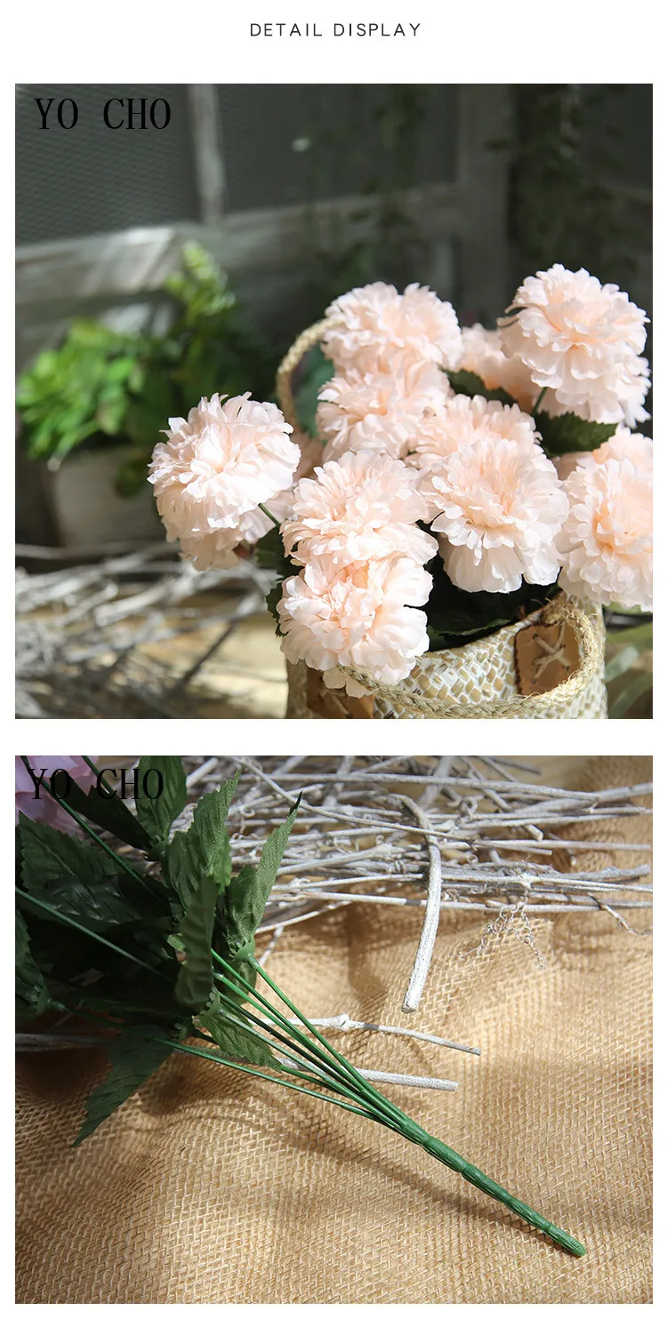 Tea rose chrysanthemum artificial flower bouquet 13