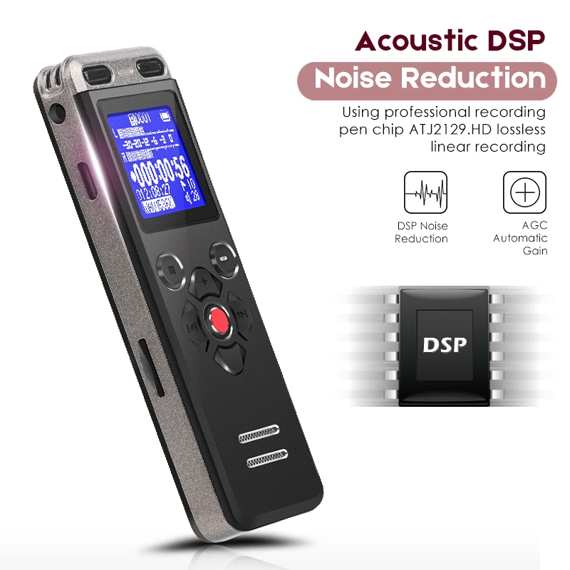 

Professional 8G Mini Digital Voice Recorder Long Time Standby Ditaphone Professional MP3 Player Portable LED Screen Rechargeable