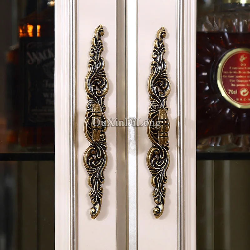 Retro 2PCS European Antique Kitchen Cabinet Door Handles Cupboard Wardrobe Drawer TV Wine Cabinet Pulls Handles and Knobs Retro 2PCS European Antique Kitchen Cabinet Door Handles Cupboard Wardrobe Drawer TV Wine Cabinet Pulls Handles and Knobs