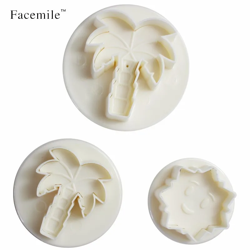 Facemile 3 шт./компл. Palm Tree штамп линейка Торт Cookie Cutter Fondant украшения Инструменты 04033