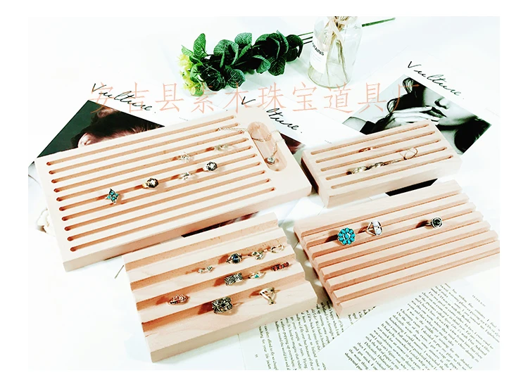 

New Fashion Creative Solid Wood Ring Display Tray Diamond Jewelry Tray Jewelry Display Stand