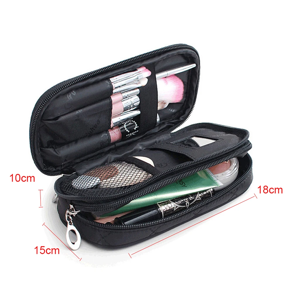 فتاة المهنية السفر التجميل أكياس عالية الجودة النايلون البسيطة المنظم ماكياج الحقيبة كوريا للماء امرأة التجميل حقيبة حالة