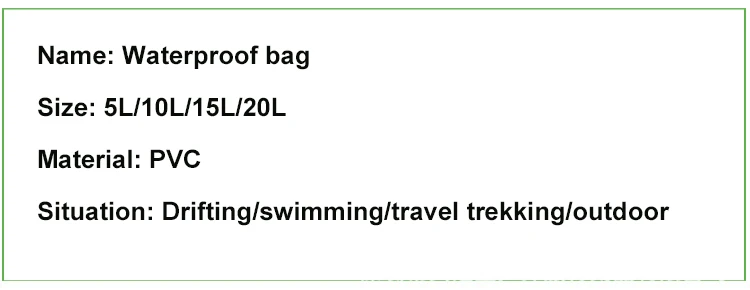 ПВХ Водонепроницаемый сухой мешок 5L 10L 15L 20L Открытый Дайвинг складная сумка для хранения Мужская Женская пляжная сумка для плавания рафтинг река океан рюкзак
