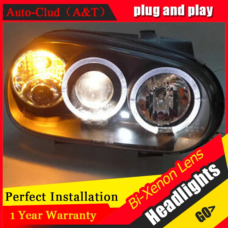 Авто Clud vw golf 4 98-05 головной светильник s ангельские глазки светильник+ ксеноновая линза светодиодный автомобильный светильник H7 h1 светодиодный светильник для автомобиля