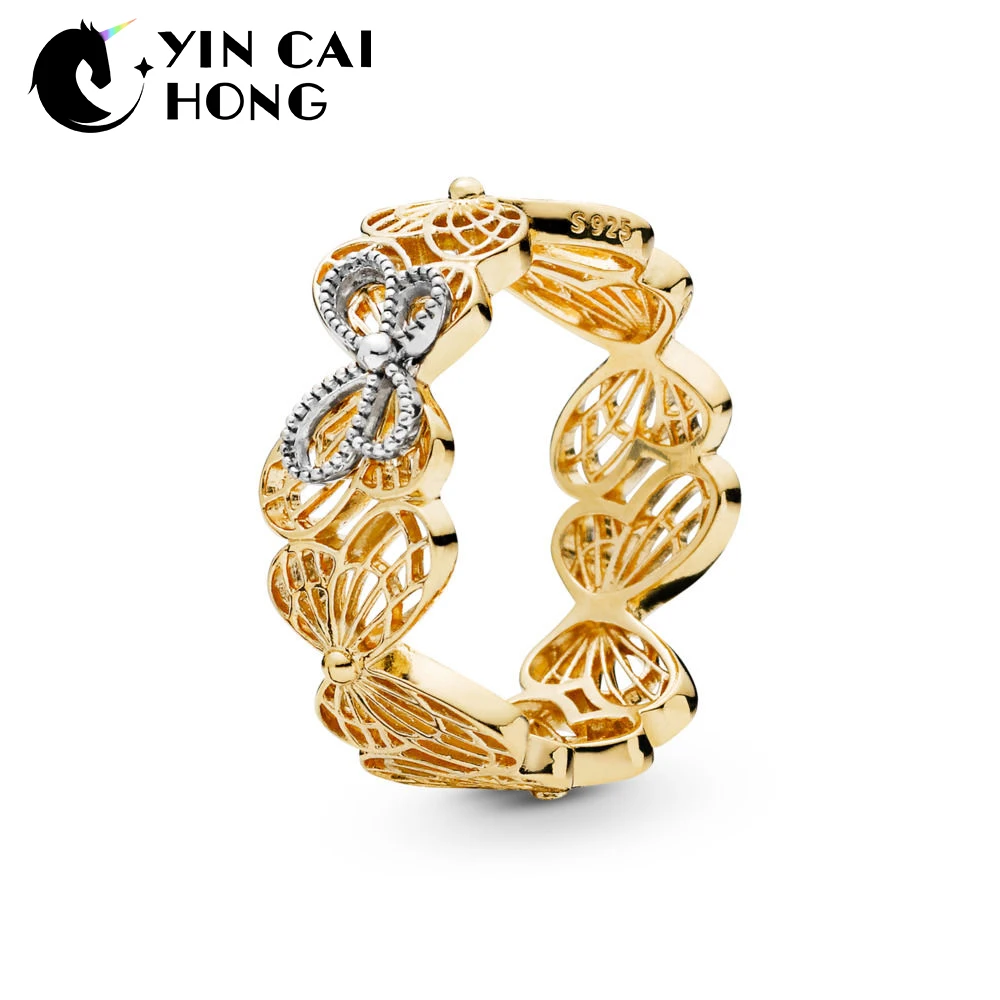 

YCH 100% 925 sterling silver new 2019 spring 167947 Shine Openwork Butterflies Ring temperament Free shipping for women