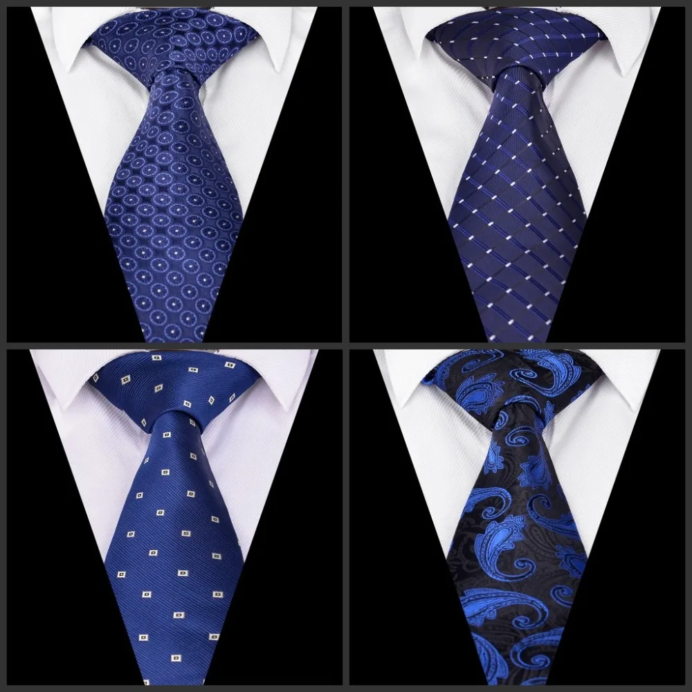 Ikepeibao синий Тканые Полосатый Проверено Для мужчин галстук жаккардовой ткани ручной работы полиэстер галстук формальные