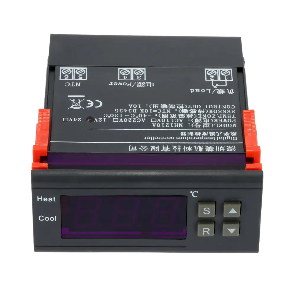 10A12V Цифровой температурный контроллер термопары с датчиком мини термостат termometro
