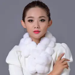 2019 женский шарф из натурального меха кролика рекс для женщин зимние тёплые шарфы шарф с помпоном