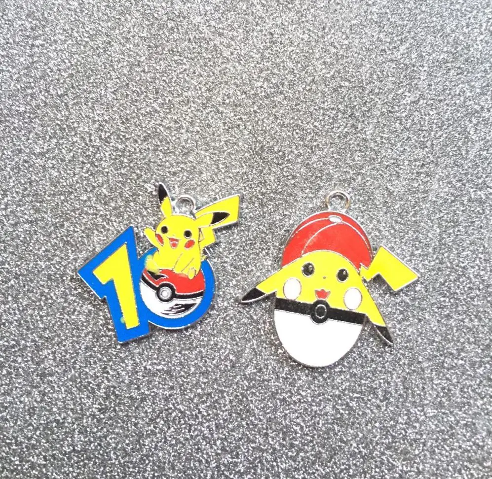 20pcs Popular Cartoon anime go Enamel Metal Charm Pendants DIY Jewelry