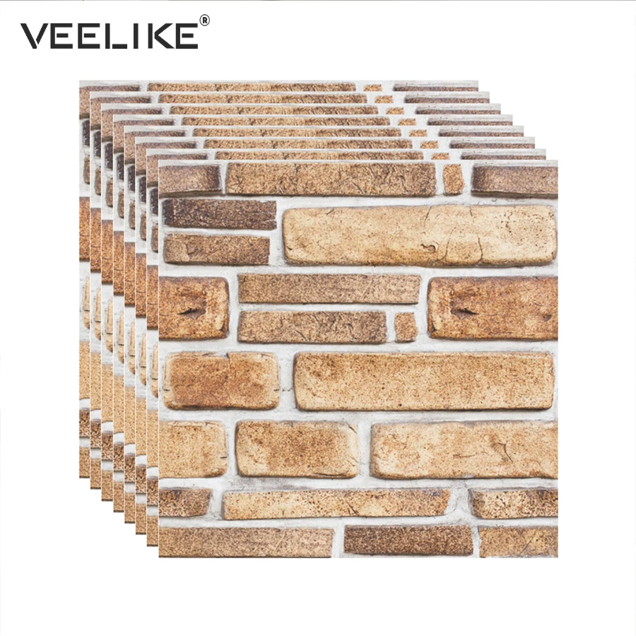 Vintage Decor Brick 3d Wall Panels Pvc Self Adhesive Wallpaper For