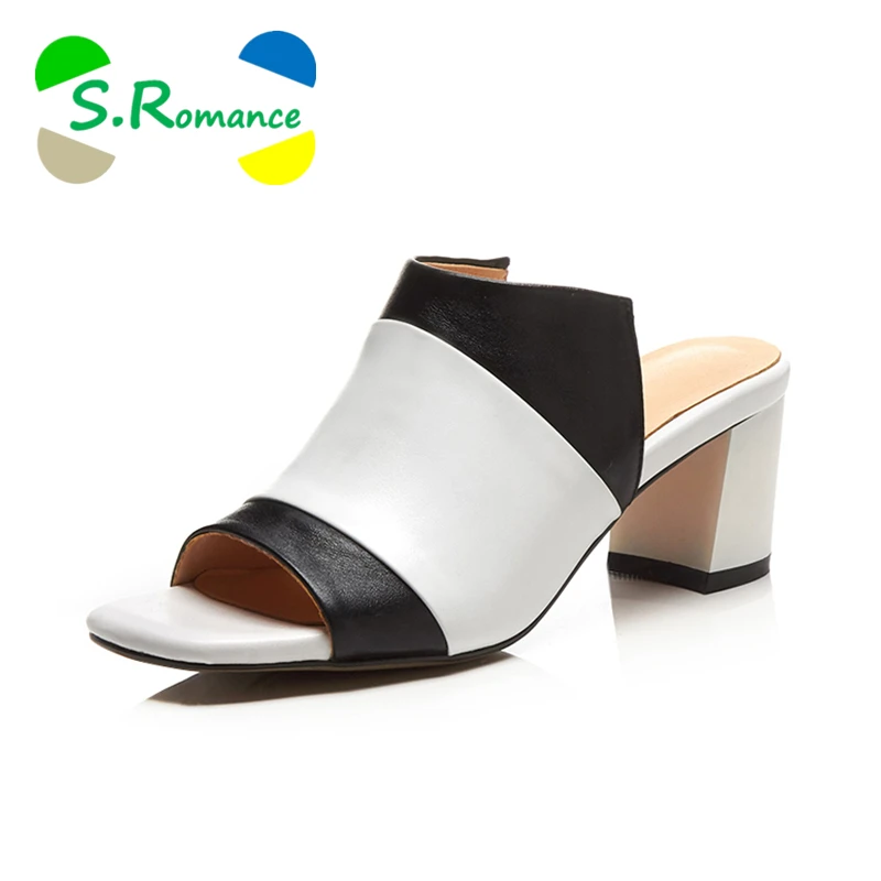 S.Romance Genuine Leather 2018 Women Sandals High Heel