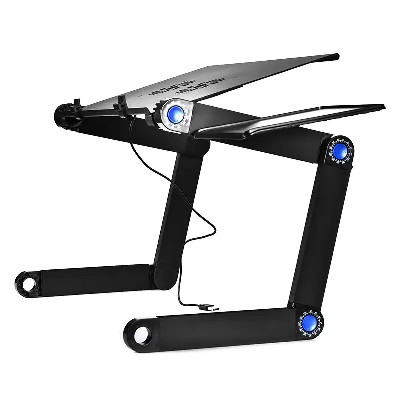 Actionclub المحمولة طاولة كمبيوتر محمولة قابلة للطي قابل للتعديل سرير مكتب للحاسوب شخصي مع التبريد مروحة 42*26 cm مكتب للحاسوب شخصي بجانب أريكة سرير