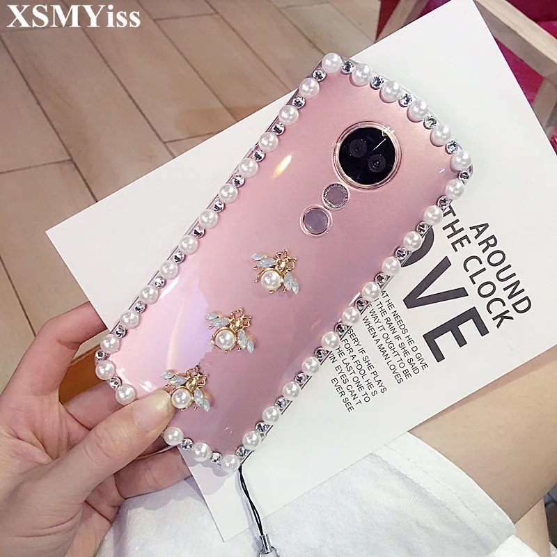 

XSMYiss Luxury Bling 3D Diamond Bee Pearl Soft Phone Case For Huawei P8 P9 P10 P20 P30 PLUS LiTE Mate10 20 Pro Lite Phone Cover