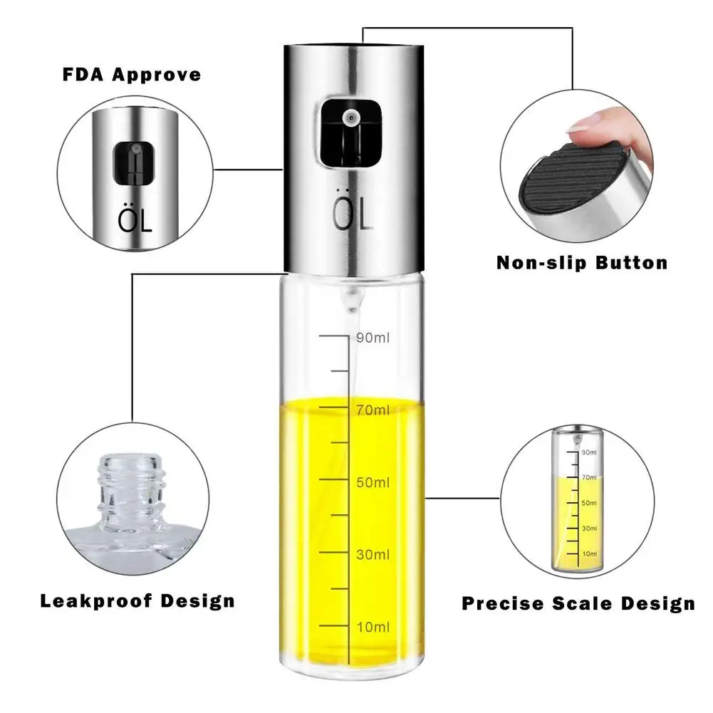 Оливер масло опрыскиватель Бутылка со шкалой ручная помпа масло диспенсер для приготовления пищи для жарки и барбекю масло опрыскиватель диспенсер кухонные инструменты