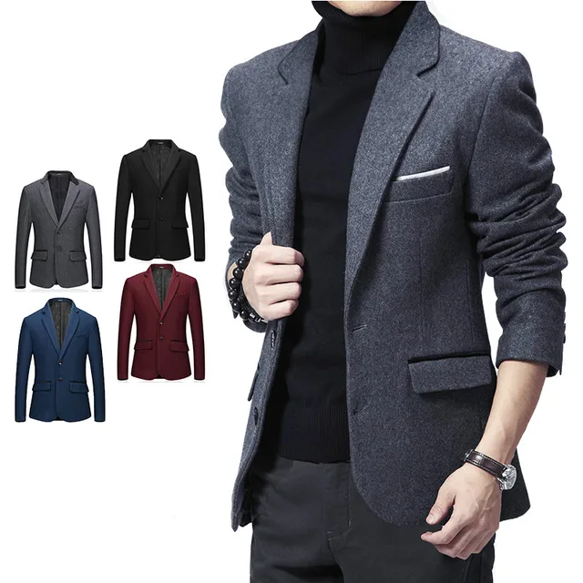 Hot Fashion Classic Design Formal Suit Blazers Men Suit Wool Coat Warm ...