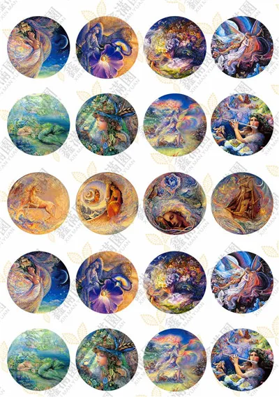 

(20 pieces/lot) 20mm round Pattern cabochon mix zodiac/tree/camouflage/illusion image glass cabochon blank pendant cover xl6755